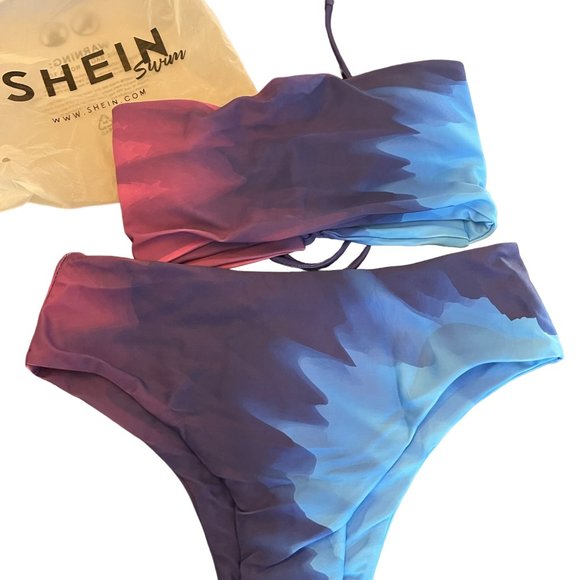SHEIN Other - SHEIN Blue Purple Tye Dye Bikini Size S NEW